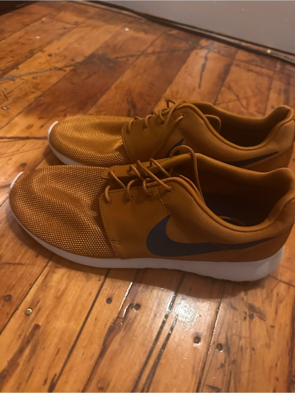 Nike Mustard Yellow Low-Top Sneakers with Gray Swoosh